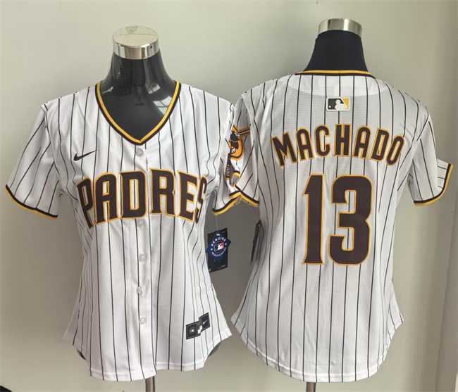 Women%27s San Diego Padres #13 Manny Machado White Home Limited Stitched Jersey->mlb womens jerseys->MLB Jersey